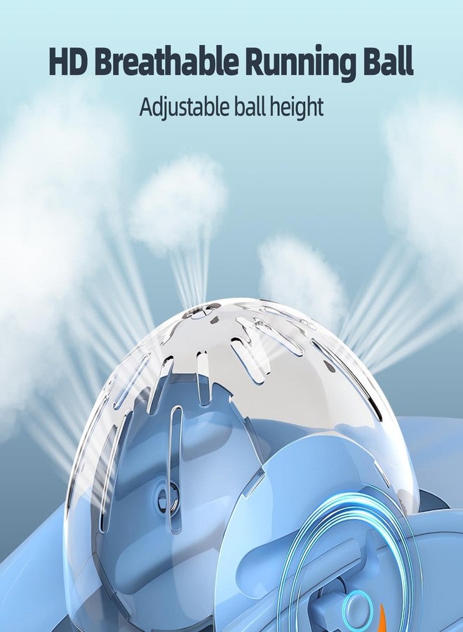 Dayinkes Silent Hamster Exercise Ball, with Ventilated Design - Safe & Durable Fitness Toy for Night Use, Non-Slip Surface & Removable Cover Small Pet Running Wheel for Hamsters, Gerbils, Mice (Blue) - Image 2